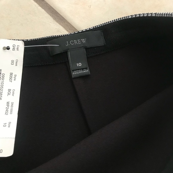 J.crew - Houndstooth Plaza Skirt - black and white glen plaid - size 10 - Picture 2 of 2